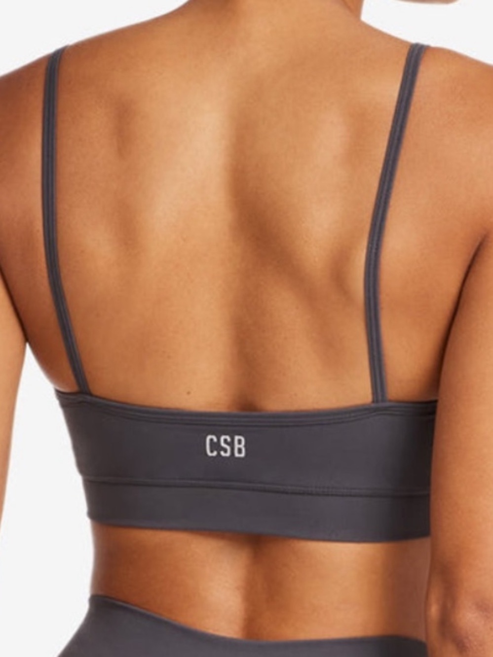 CSB Form Charcoal Gray V Neck Cami Sports Bra Size S